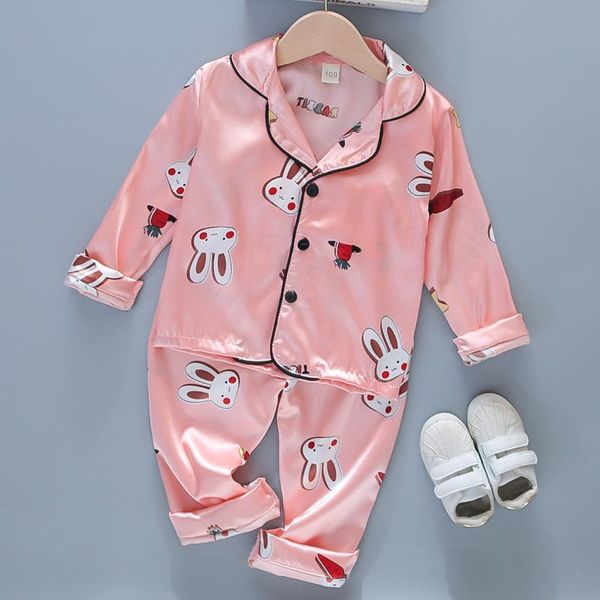 pajamas bear leader girl boy baby sets 2021 autumn fashion satin silk clothes kids cartoon sleepwear children's fall homewear, Blue;red 
pajamas bear leader girl boy baby sets 2021 autumn fashion satin silk clothes kids cartoon sleepwear children's fall homewear, Blue;red