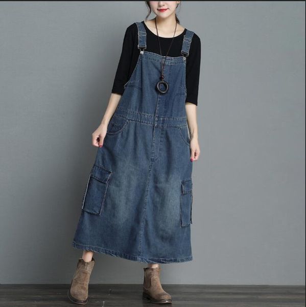 autumn denim dress women baggy suspenders a-line jean dresses casual plus size big pocket bib long rompers cowboy, Black;gray
autumn denim dress women baggy suspenders a-line jean dresses casual plus size big pocket bib long rompers cowboy, Black;gray