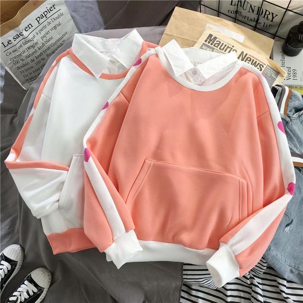 women's hoodies & sweatshirts cute heart print hoodie oversized women sweatshirt turndown collar streetwear pullover girls patchwork, Black
women's hoodies & sweatshirts cute heart print hoodie oversized women sweatshirt turndown collar streetwear pullover girls patchwork, Black