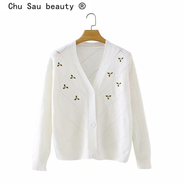 autumn oversize chic embroidered cardigan women casual style v-neck hollow out loose knitted cardigans sweaters 210508, White
autumn oversize chic embroidered cardigan women casual style v-neck hollow out loose knitted cardigans sweaters 210508, White