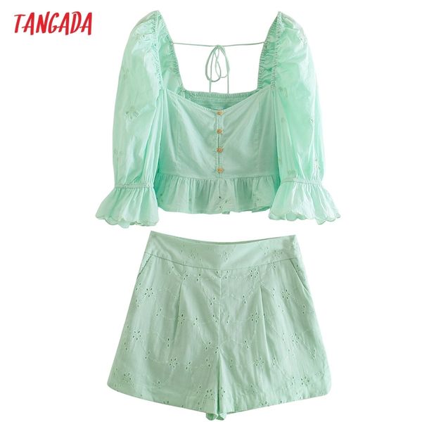 summer women tracksuit two piece set retro green emboridery crop shirt and shorts je72 210416, White
summer women tracksuit two piece set retro green emboridery crop shirt and shorts je72 210416, White