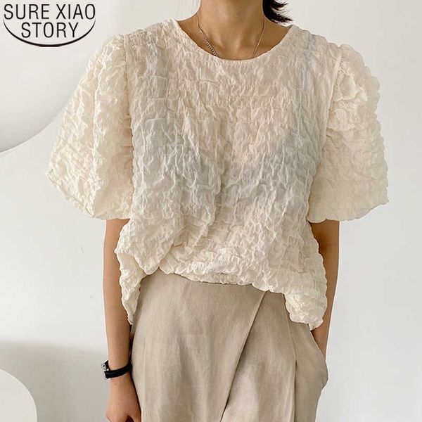 summer puff sleeve simple o neck shirt short sleeve pleated blouse women korean fashion loose casual blusas mujer 13752 210527, White
summer puff sleeve simple o neck shirt short sleeve pleated blouse women korean fashion loose casual blusas mujer 13752 210527, White
