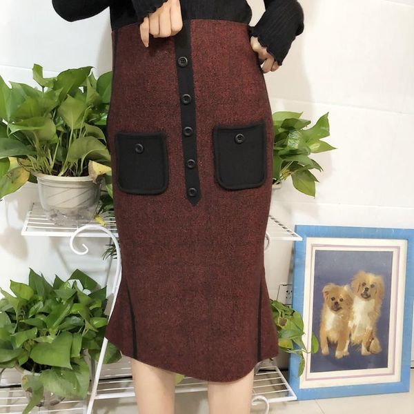 skirts women fashion casual christmas knitted skirt pockets patchwork button trumpet, Black
skirts women fashion casual christmas knitted skirt pockets patchwork button trumpet, Black