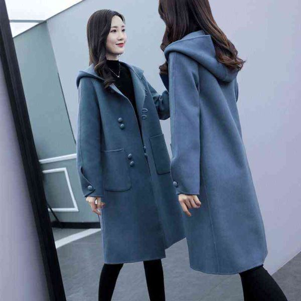 woolen coat women 2021 autumn and winter clothes korean version loose medium long hooded woolen, Black
woolen coat women 2021 autumn and winter clothes korean version loose medium long hooded woolen, Black