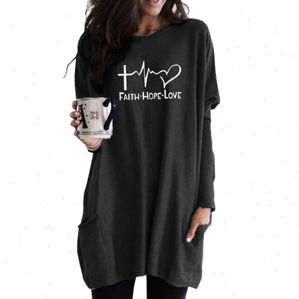 long sleeve casual pocket womens sweatshirt faith letters print kawaii femmes funny female, Black
long sleeve casual pocket womens sweatshirt faith letters print kawaii femmes funny female, Black