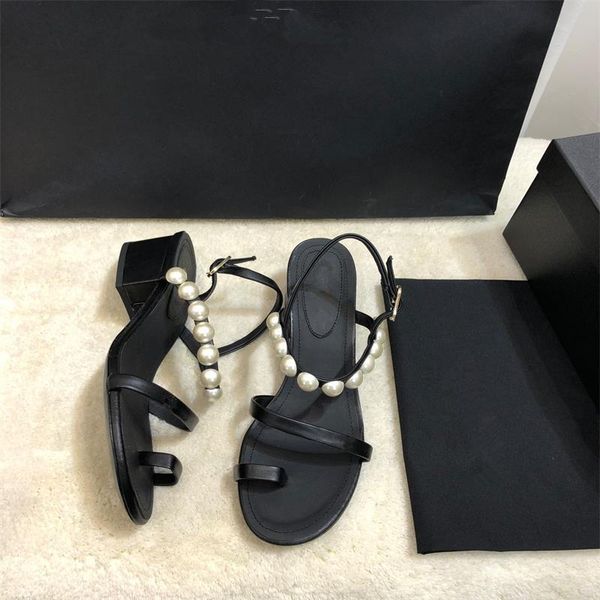 sandals 2021 est women sandalias summer zapatillas mujer leather pearls chaussure femme med heels flats buty damskie, Black
sandals 2021 est women sandalias summer zapatillas mujer leather pearls chaussure femme med heels flats buty damskie, Black