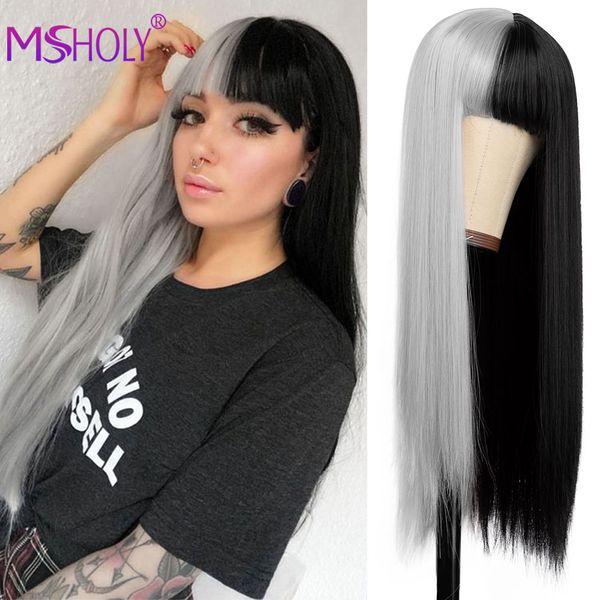pink and black wig with bangs green gray long straight hair wig cosplay ombre synthetic hair wigs for women msholy
pink and black wig with bangs green gray long straight hair wig cosplay ombre synthetic hair wigs for women msholy