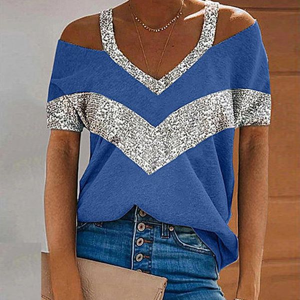 women's t-shirt summer women fashion shoulder hole v-neck casual stitching loose short sleeve big large tees 5xl plus size, White
women's t-shirt summer women fashion shoulder hole v-neck casual stitching loose short sleeve big large tees 5xl plus size, White