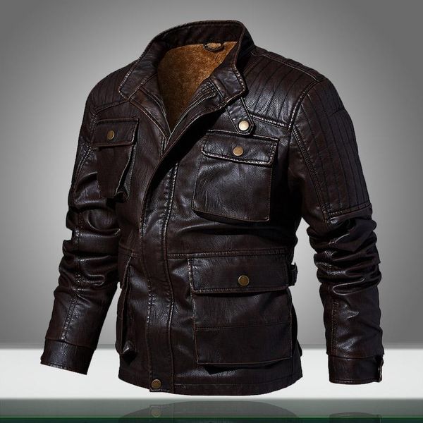 men's jackets 2021 men pilot warm casual motorcycle leather military coats winter male fitness bomber jacket mens, Black;brown
men's jackets 2021 men pilot warm casual motorcycle leather military coats winter male fitness bomber jacket mens, Black;brown