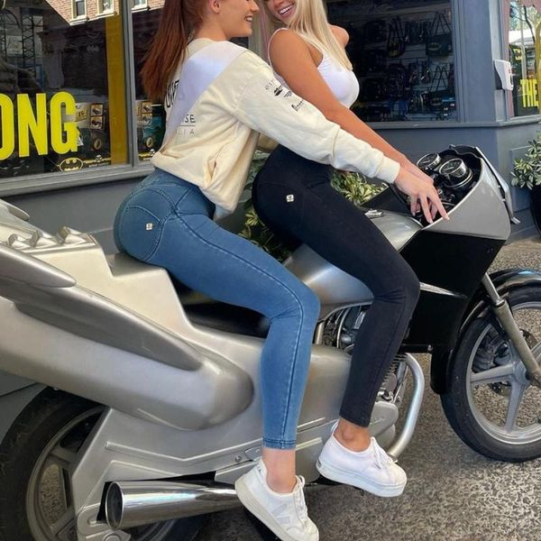 women's jeans shascullfites melody high waisted skinny motor jean woman scrunch bum liffting casual sister jeggings, Blue
women's jeans shascullfites melody high waisted skinny motor jean woman scrunch bum liffting casual sister jeggings, Blue
