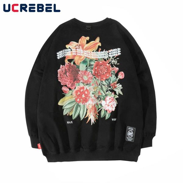 men's hoodies & sweatshirts flower print crew neck mens streetwear autumn casual loose long sleeve pullover men, Black
men's hoodies & sweatshirts flower print crew neck mens streetwear autumn casual loose long sleeve pullover men, Black