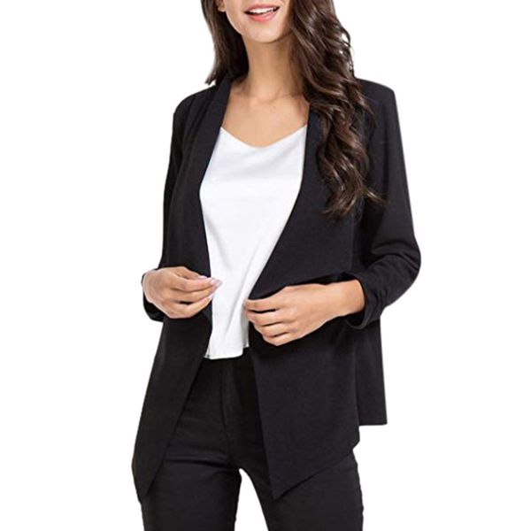 2021 elegant black single-breasted women blazer fashion vintage solid loose work wear outerwear female, White;black
2021 elegant black single-breasted women blazer fashion vintage solid loose work wear outerwear female, White;black