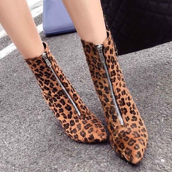 boots autumn winter fashion leopard high heels ankle pumps pointed toe wild female zipper, Black
boots autumn winter fashion leopard high heels ankle pumps pointed toe wild female zipper, Black