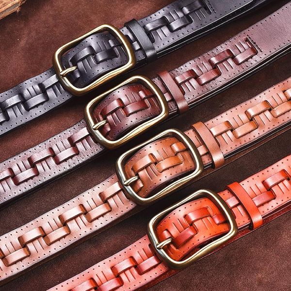 belts fashion brand men's belt brass buckle jeans casual cowhide braided cinturones para hombre khaki, Black;brown
belts fashion brand men's belt brass buckle jeans casual cowhide braided cinturones para hombre khaki, Black;brown