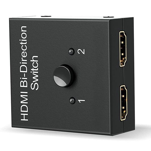 splitter, switch bidirectional 2 input to 1 output or in out, 1080p passthrough switcher audio cables & connectors