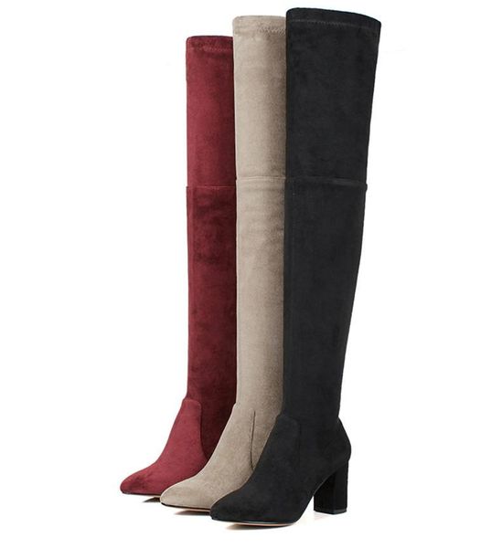 boots 2021 winter over the knee women stretch kid suede leather square high heel zip shoes pointed toe long l0002, Black
boots 2021 winter over the knee women stretch kid suede leather square high heel zip shoes pointed toe long l0002, Black
