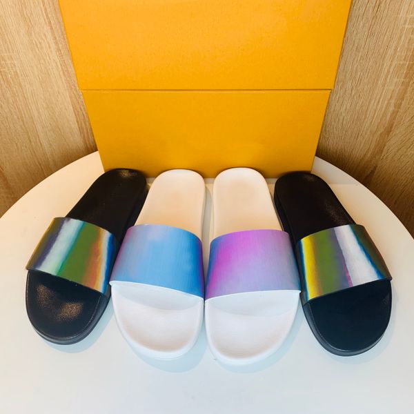2021 r women men shine bright slippers summer fashion man woman flat beach slides couples cool sandals with box large size 35-46, Black
2021 r women men shine bright slippers summer fashion man woman flat beach slides couples cool sandals with box large size 35-46, Black