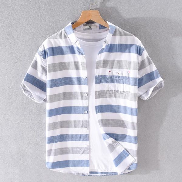 men's casual shirts 100% cotton stripe short sleeve shirt for men summer brand fashion mens comfortable male camisa, White;black
men's casual shirts 100% cotton stripe short sleeve shirt for men summer brand fashion mens comfortable male camisa, White;black