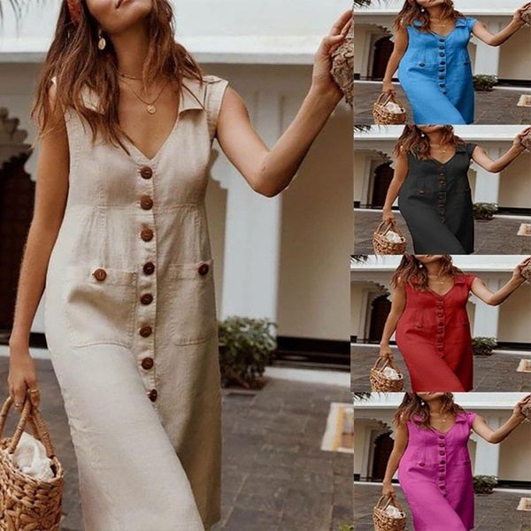 suits deep women long button casual loose cotton linen boho beach dress tunic vintage, Black
suits deep women long button casual loose cotton linen boho beach dress tunic vintage, Black