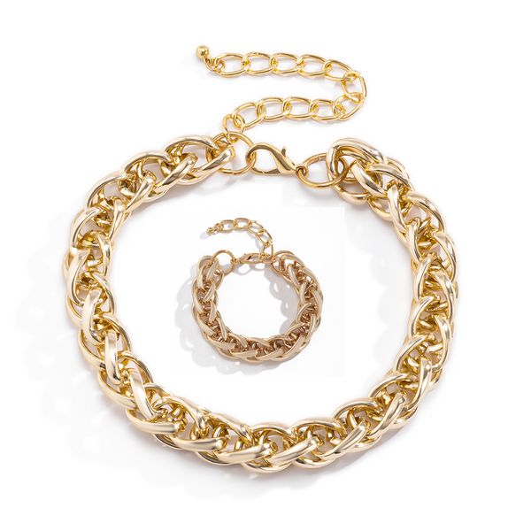 men women gold silver chains necklaces bracelets sets hip-hop style flat chunky claviclechain thread double weave metal texture aluminum mon
men women gold silver chains necklaces bracelets sets hip-hop style flat chunky claviclechain thread double weave metal texture aluminum mon