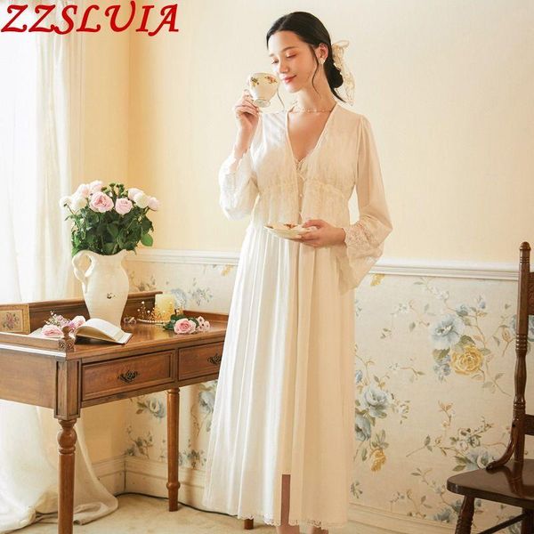 long sleeve cotton nightgown suit ruffles lace designer v neck nightdress+robes 2pcs sets ladies sleepwear homewear women's, Black;red
long sleeve cotton nightgown suit ruffles lace designer v neck nightdress+robes 2pcs sets ladies sleepwear homewear women's, Black;red