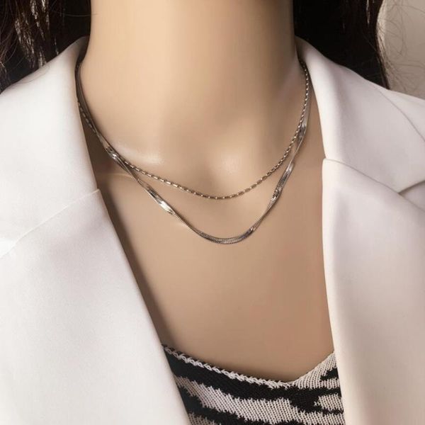 chains 316l stainless steel simple double snake bone beads chain choker necklace for women fashion fine hip hop jewelry party gifts, Silver
chains 316l stainless steel simple double snake bone beads chain choker necklace for women fashion fine hip hop jewelry party gifts, Silver