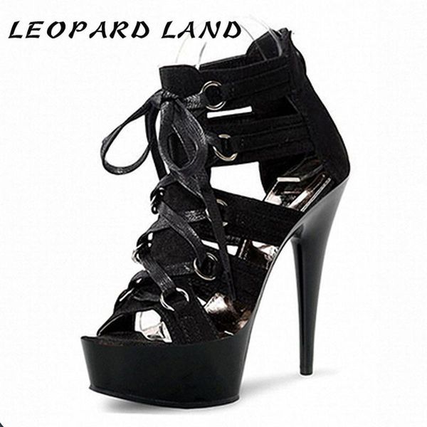 15cm heels round head super high heel nightclub bag hollow front lace up suede large sandals lyp, Black
15cm heels round head super high heel nightclub bag hollow front lace up suede large sandals lyp, Black