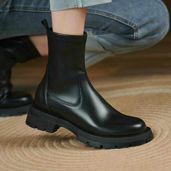 boots 2021 winter women's genuine leather round toe ankle for women chunky platform party casual shoes woman heels, Black
boots 2021 winter women's genuine leather round toe ankle for women chunky platform party casual shoes woman heels, Black