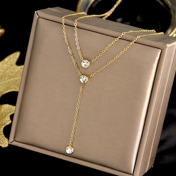 chains 316l stainless steel double necklace female collarbone chain summer simple ins cold wind light luxury small design sense choke'r, Silver
chains 316l stainless steel double necklace female collarbone chain summer simple ins cold wind light luxury small design sense choke'r, Silver