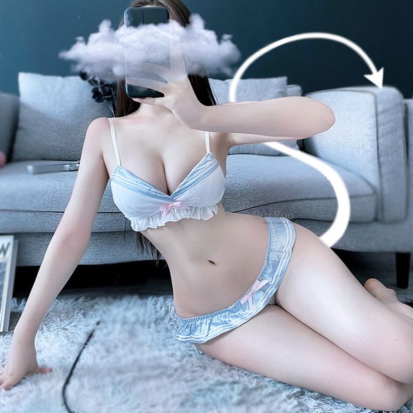 japanese lolita bras anime panties set academic girls cute triangle cup wireless kawaii lingerie comfortable bra and panty set, Black;white
japanese lolita bras anime panties set academic girls cute triangle cup wireless kawaii lingerie comfortable bra and panty set, Black;white