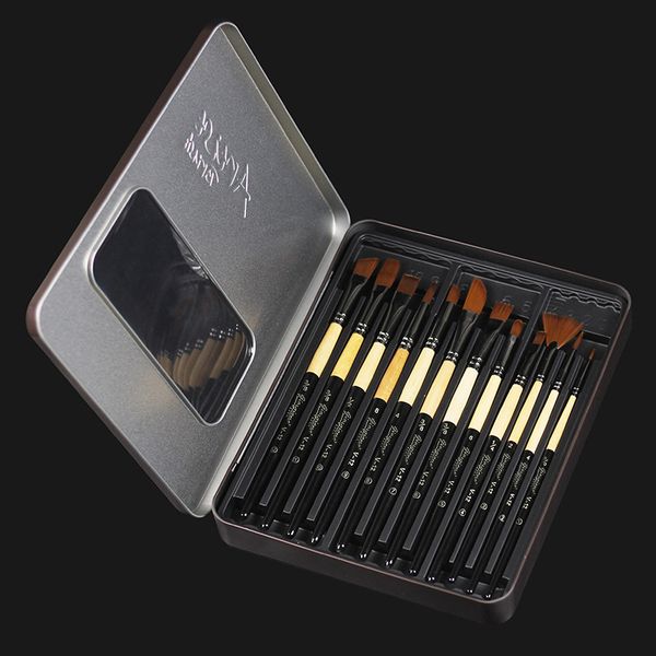 many types nylon hair of painting brush Iron box Artist Paint Brushes Set for Watercolor Oil Acrylic Gouache Painting 12 Pcs, Default color
many types nylon hair of painting brush Iron box Artist Paint Brushes Set for Watercolor Oil Acrylic Gouache Painting 12 Pcs, Default color