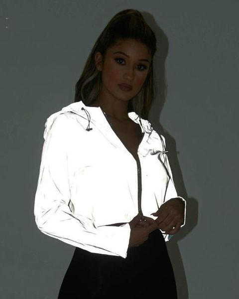women's hoodies & sweatshirts women holographic reflective boomber hooded jacket night glowing short coat streetwear long sleeve outwea, Black
women's hoodies & sweatshirts women holographic reflective boomber hooded jacket night glowing short coat streetwear long sleeve outwea, Black