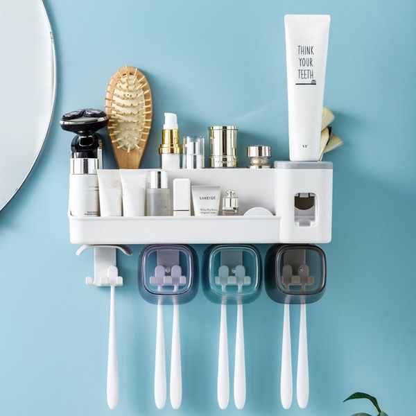 toothbrush rack no-punching automatic toothpaste extrusion magic tool set bathroom storage box squeeze the device holders
toothbrush rack no-punching automatic toothpaste extrusion magic tool set bathroom storage box squeeze the device holders