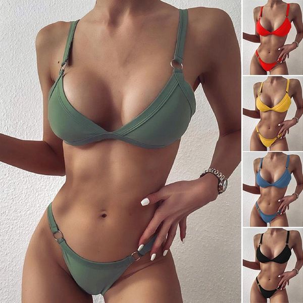 women's swimwear triple-cornered micro-bikini solid swimsuit women elegant backless bathing suit sport beach wear, White;black
women's swimwear triple-cornered micro-bikini solid swimsuit women elegant backless bathing suit sport beach wear, White;black