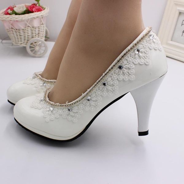 dress shoes baoyafang bridal wedding white lace water drill high heels shallow round head, Black
dress shoes baoyafang bridal wedding white lace water drill high heels shallow round head, Black