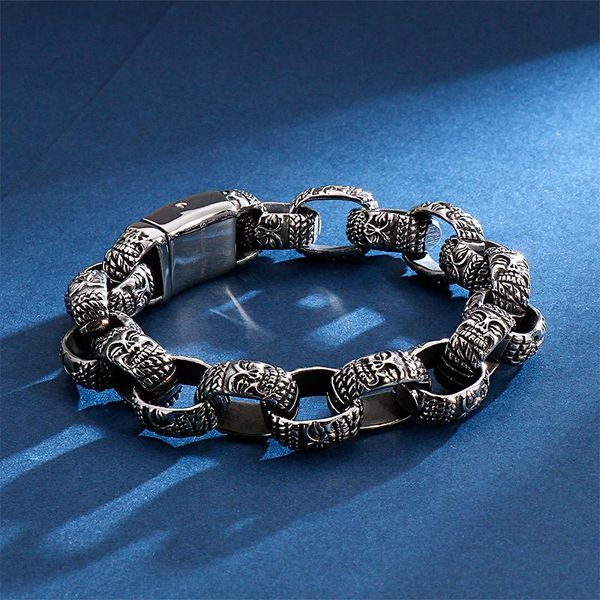 link, chain haolynjoy punk link bracelet men stainless steel mysterious symbol charm pulseira masculina heavy chunky armband jewellry, Black
link, chain haolynjoy punk link bracelet men stainless steel mysterious symbol charm pulseira masculina heavy chunky armband jewellry, Black