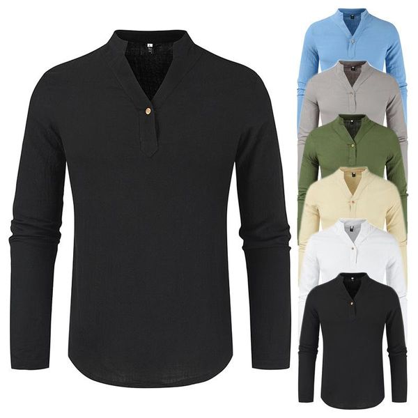 men's casual shirts 2021 youth v-neck solid color loose thin long-sleeved shirt oversized button up vintage for summer, White;black
men's casual shirts 2021 youth v-neck solid color loose thin long-sleeved shirt oversized button up vintage for summer, White;black