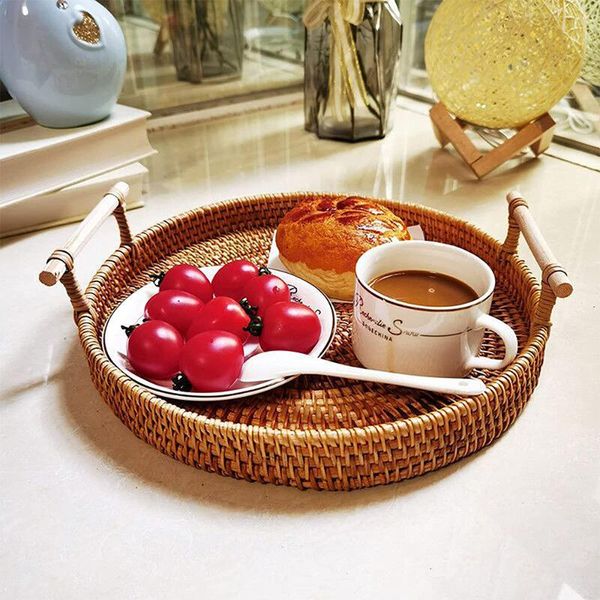 dishes & plates handwoven rattan storage tray with wooden handle round wicker basket bread plate fruit cake dinner serving home decor
dishes & plates handwoven rattan storage tray with wooden handle round wicker basket bread plate fruit cake dinner serving home decor