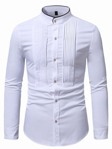 men curved hem ruched shirt 89ru#, White;black 
men curved hem ruched shirt 89ru#, White;black