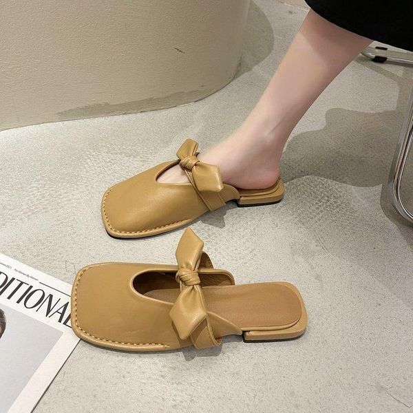 slippers baotou female external wear 2021 spring/summer korean edition fashion versatile square head half drag bow mueller shoes, Black
slippers baotou female external wear 2021 spring/summer korean edition fashion versatile square head half drag bow mueller shoes, Black