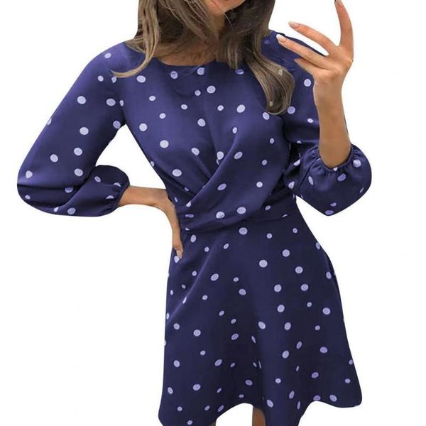 casual dresses women dress polka dot printing round collar long sleeve elegant office lady vestidos, Black;gray
casual dresses women dress polka dot printing round collar long sleeve elegant office lady vestidos, Black;gray
