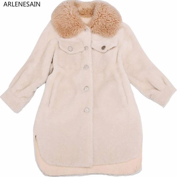 women's fur & faux arlenesain custom medium long coat female large lapel lamb hair shirt sheep sheared winter, Black
women's fur & faux arlenesain custom medium long coat female large lapel lamb hair shirt sheep sheared winter, Black