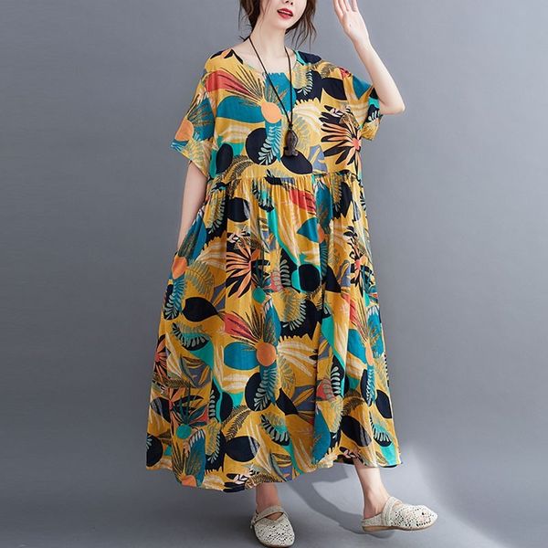 oversized women cotton linen casual dress new arrival summer arts style vintage print loose female long dresses s3241 210412, Black;gray
oversized women cotton linen casual dress new arrival summer arts style vintage print loose female long dresses s3241 210412, Black;gray