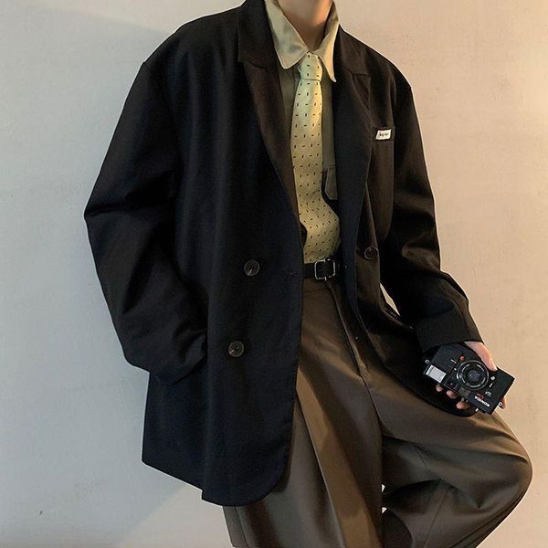 men's suits & blazers hong kong-style loose suit spring-autumn retro wild korean jacket streetwear handsome casual small trend for men, White;black
men's suits & blazers hong kong-style loose suit spring-autumn retro wild korean jacket streetwear handsome casual small trend for men, White;black