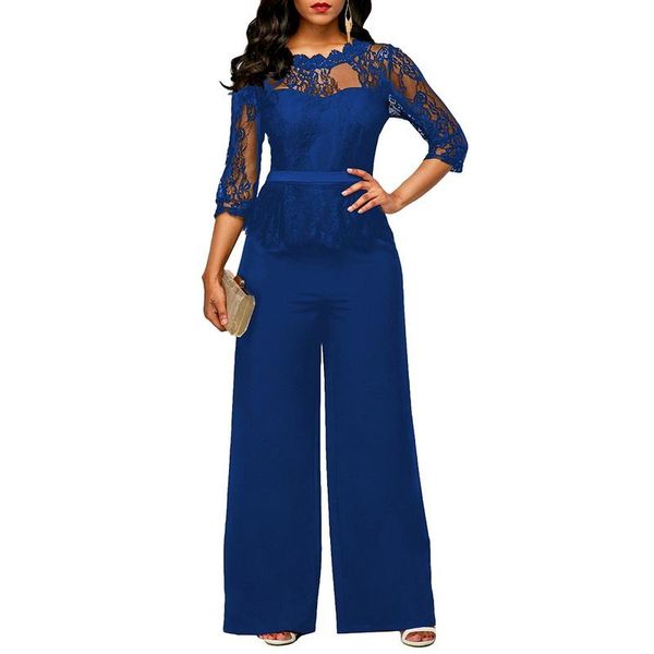 women's jumpsuits & rompers women lace jumpsuit half sleeve high waist slim fit pure color elegant ladies wide leg autumn ol clothes ad, Black;white
women's jumpsuits & rompers women lace jumpsuit half sleeve high waist slim fit pure color elegant ladies wide leg autumn ol clothes ad, Black;white