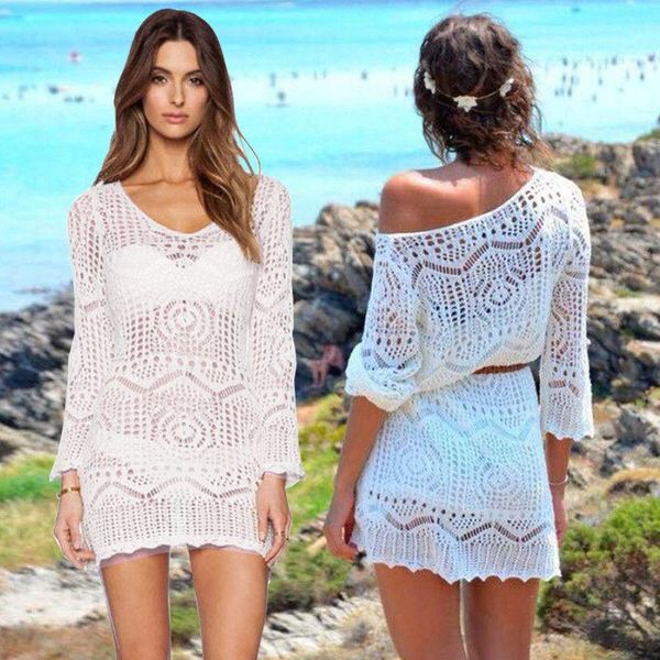 summer women lace crochet bikini cover up beach dress hollow out swimwear swimsuit cover-ups women's, White;black
summer women lace crochet bikini cover up beach dress hollow out swimwear swimsuit cover-ups women's, White;black
