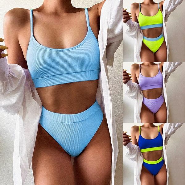 women's swimwear swimsuit high waist bikinis 2021 bandeau solid women push up bikini set beachwear, White;black
women's swimwear swimsuit high waist bikinis 2021 bandeau solid women push up bikini set beachwear, White;black