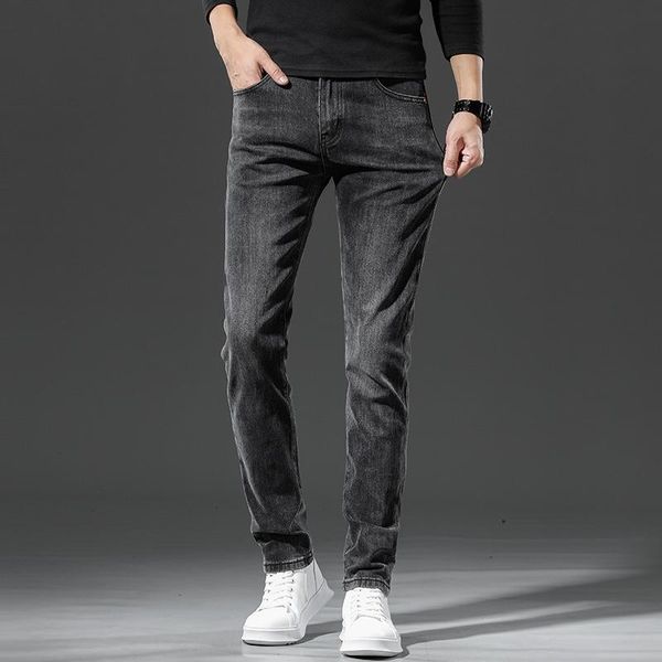 men's jeans men 2021 fashion casual korean slim pants trend wear, Blue 
men's jeans men 2021 fashion casual korean slim pants trend wear, Blue