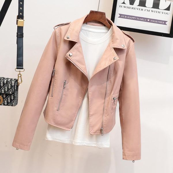 women's leather & faux spring autumn coats women slim turn down collar pvc jackets female zipper biker moto outwear, Black
women's leather & faux spring autumn coats women slim turn down collar pvc jackets female zipper biker moto outwear, Black