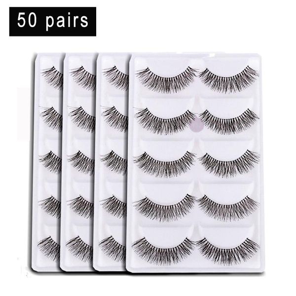 false eyelashes 50 pairs/lot natural sparse cross eye lashes black handmade long extension makeup women beauty tools
false eyelashes 50 pairs/lot natural sparse cross eye lashes black handmade long extension makeup women beauty tools